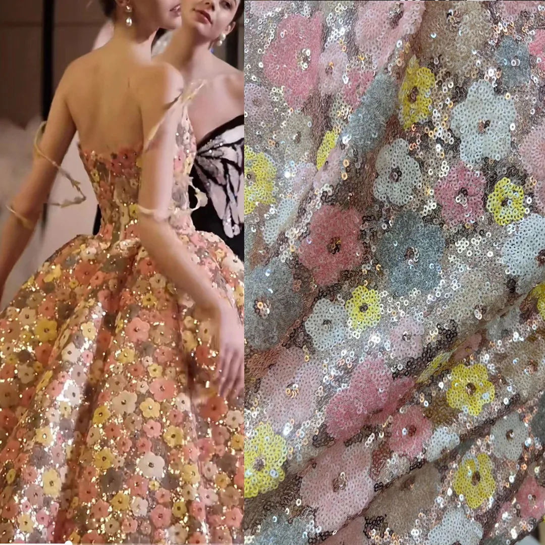 

Красивая кружевная вышивка с блестками, французская Тюлевая сетка, африканская ткань для дам, вечерние платья, свадьбы