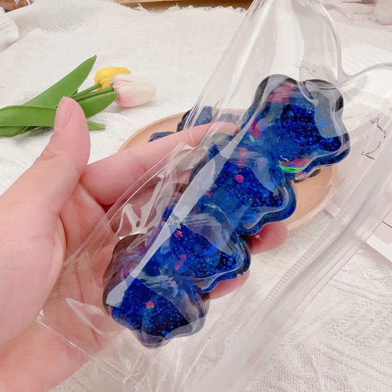 Siyah Pembe Kedi Pençe Mini Kedi Paw Tutam Oyuncak Yavaş Ribaund Şeffaf Küp Stres Giderici Oyuncak Blingbling Sıkma Oyuncak Çocuklar Için Hediye