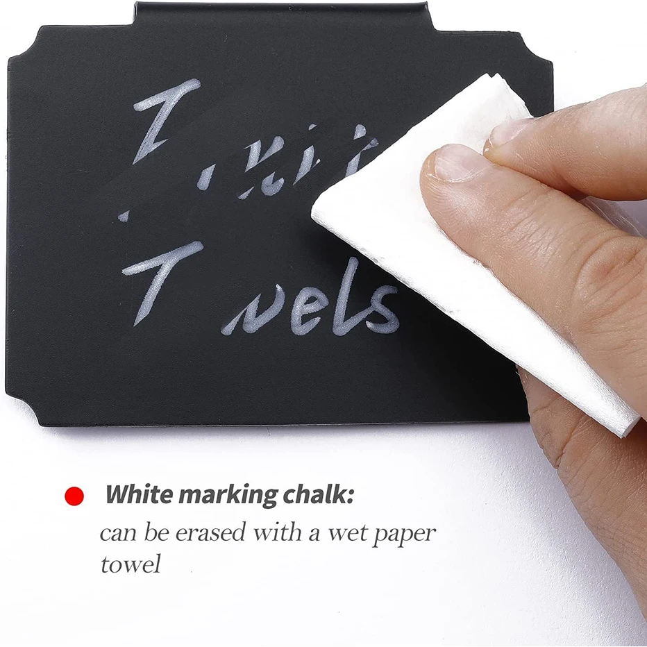 Description Picture 5 of item5pcs Basket Labels Clips On for Storage Bin Erasable Plastic Kitchen Pantry Labels Removable Tag Stickers Chalkboard Basket Tag