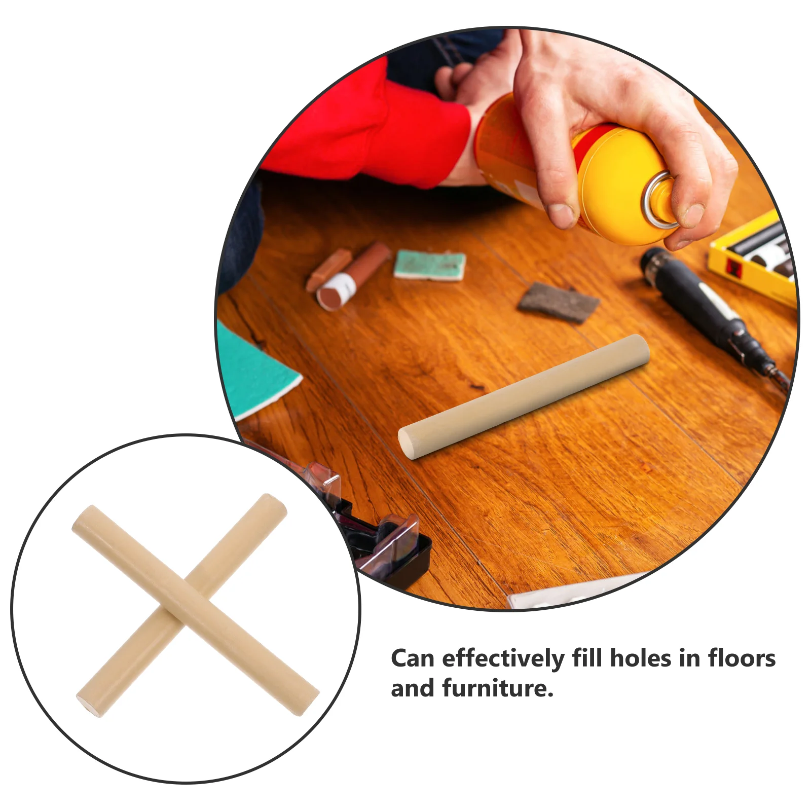 2 Pcs Wood Wax Filling Stick Furniture Repair Pen Filler Marker 1100X120X120CM Markers Repairing Supplies