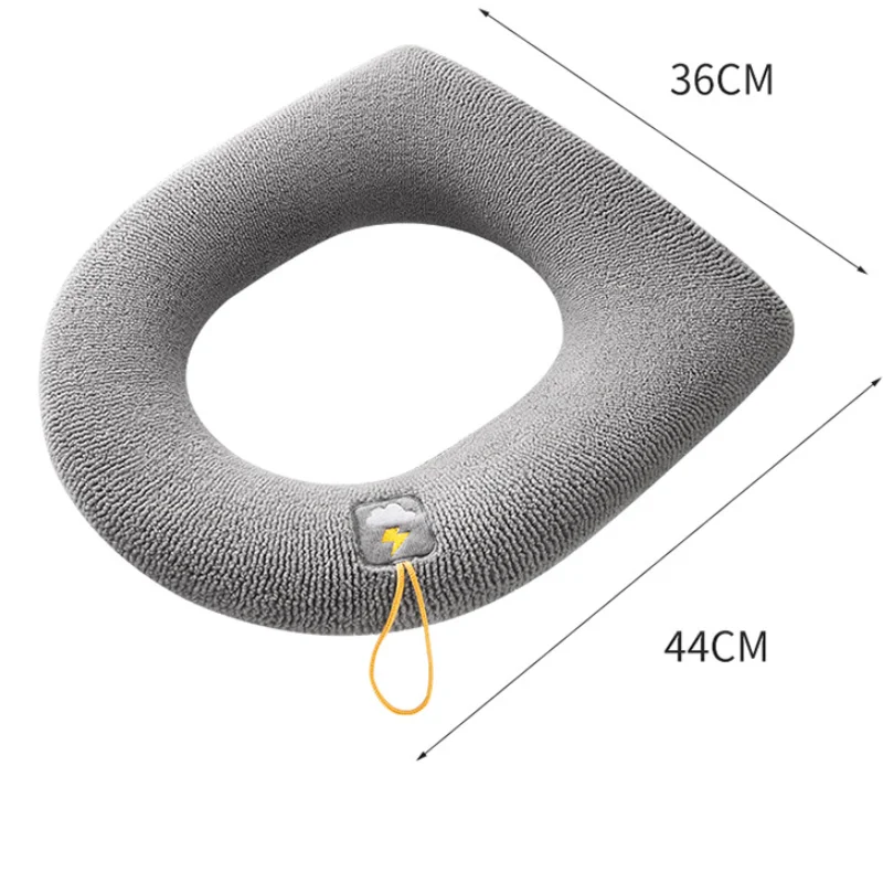 Winter Universal Warm Toilet Seat Cover Washable Bathroom Accessories Knitted Solid Color O-shaped 1Pcs