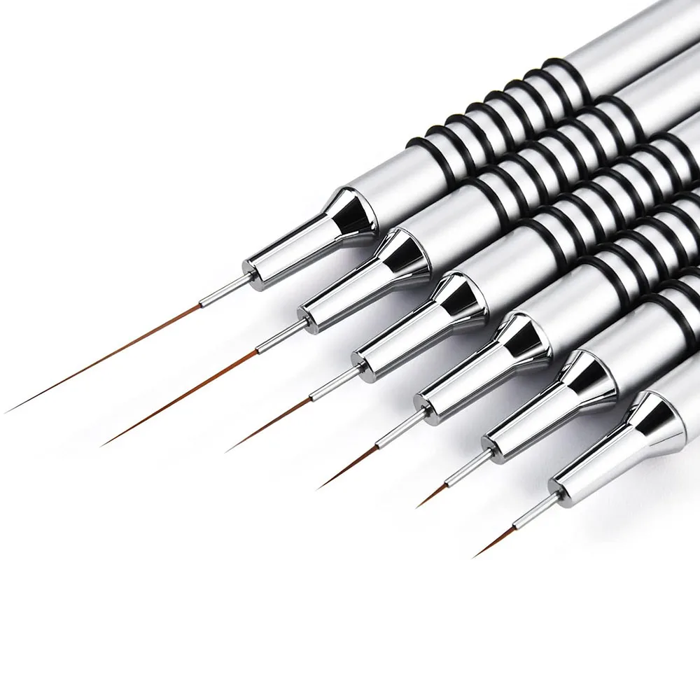 Nail Art Pens Nail Art Brushes Nail Brushes Nail Art Tools 6 Size 5/7/9/11/20/25mm Painting Dotting Drawing Long Lines Thin Details Manicure