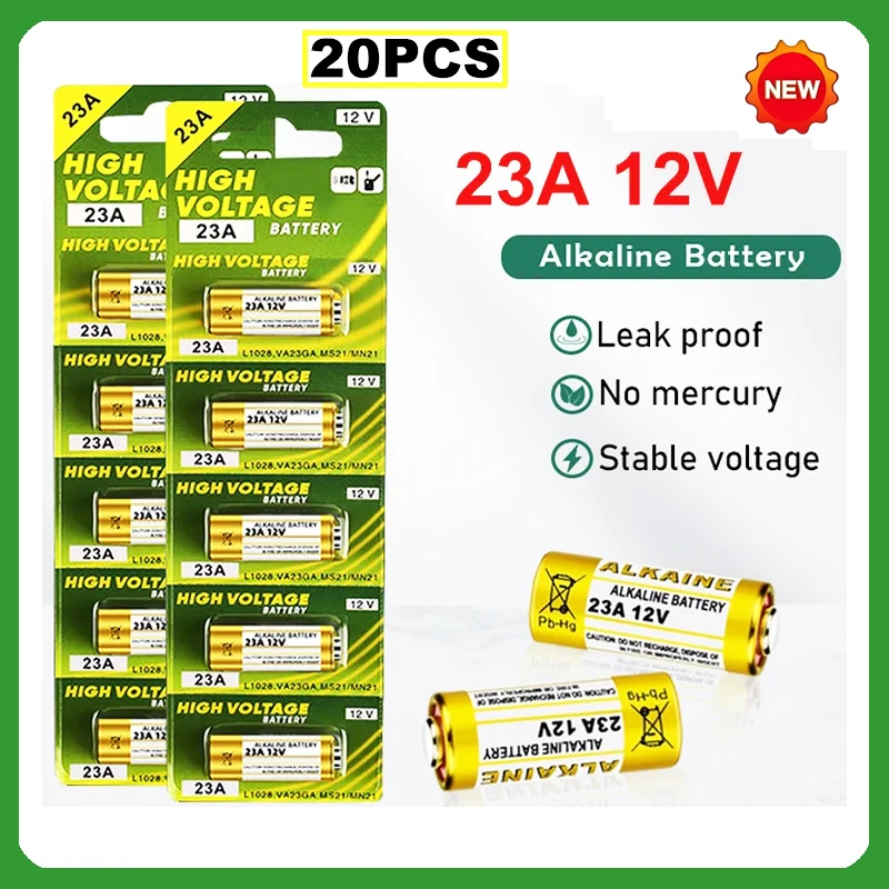 20 Pz 23A 12V Batteria Alcalina Ad Alta Volt 23A 23Ga A23S E23A E12 M21 Ms21 V23Ga Gp23A Per Telecomando Campanello Batteria A Secco