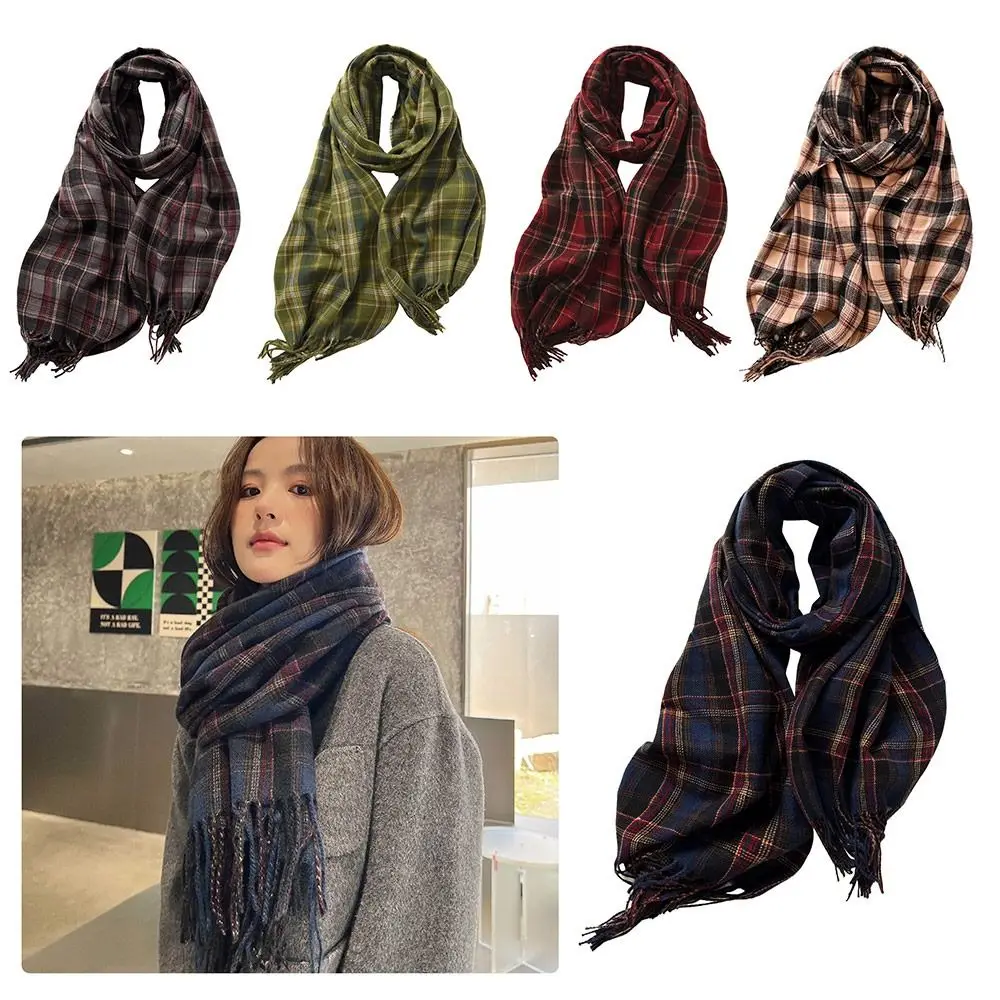 Imitation Cashmere Plaid Scarf Wrap for Women