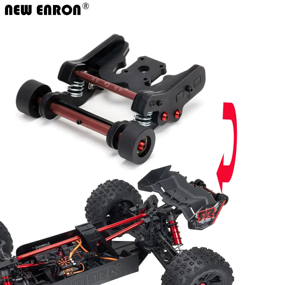 Nuovo Enron Nylon Spring Head-Up Tumbling Wheelie Bar 1 Set Per Rc Car Part 1/5 Arrma 8S Kraton Outcast 1:5 Upgrade