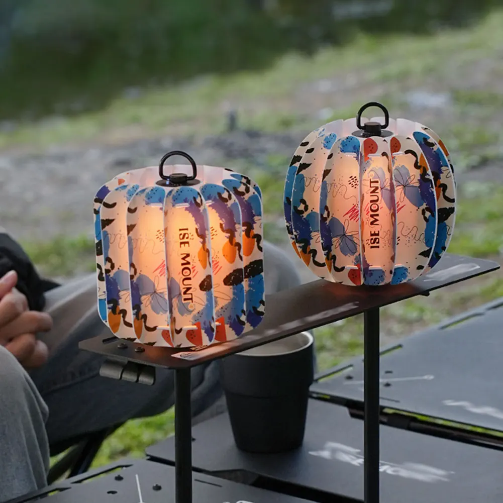 Outdoor Camping Light Shade Waterproof Atmosphere Lampshade Ultralight Camping Lamp Cover Pumpkin Shape for Outdoor Camping Tent