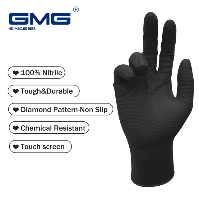 Gants Robustes En Nitrile, 8mil, Antidérapants, Étanches, Sans Poudre, Pour  Laboratoire, Réparation Mécanique Et Automobile, 100% - AliExpress