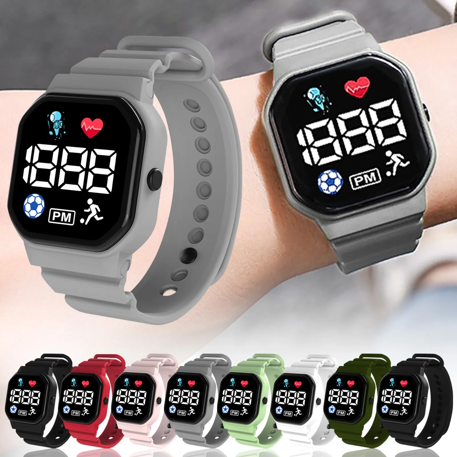 Children Kids Watch Wristwatch Boy Girls Sport LED Simple Color Silicone Strap Kids Digital Watches Student Gift For Wholesale children watch led display kids watches 2021 christmas gifts for boy girls watch silicone strap digital sport waterproof clocks