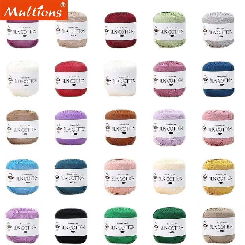 Filo Di Pizzo Da 50G/Rotolo Filo Di Cotone Filato All'Uncinetto Colorato Cappello A Sfera Di Lana All'Uncinetto Vestiti Filato All'Uncinetto Per Bambo