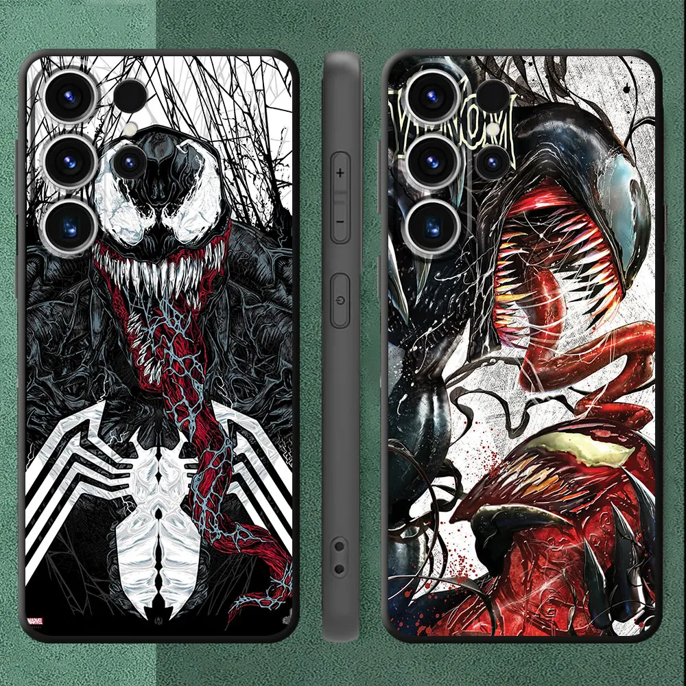 Custodia Per Samsung Galaxy S21 Fe S20 S21 5G S22 Plus S23 Ultra S24 Ultra S23 Fe S24 Black Soft Armor Funda Marvel Venom