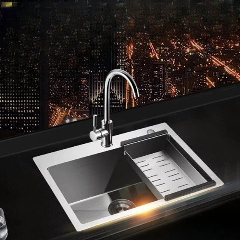 Handmade basin thickened brushed stainless steel full set 6045 5040