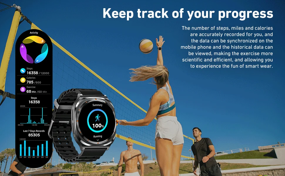 HAMTOD GT98 Headphones Smart Watch,1.53 inch, Support Bluetooth Call / NFC / Heart Rate