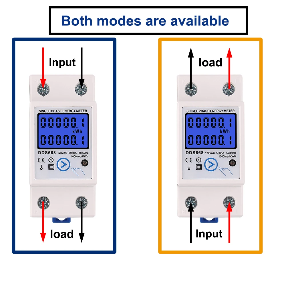 Description Picture 2 of itemLCD Digital Single-Phase Electricity Current Consumption Energy Meters Voltage 120V 230V AC 5(80)A DDS668 CE Clear function