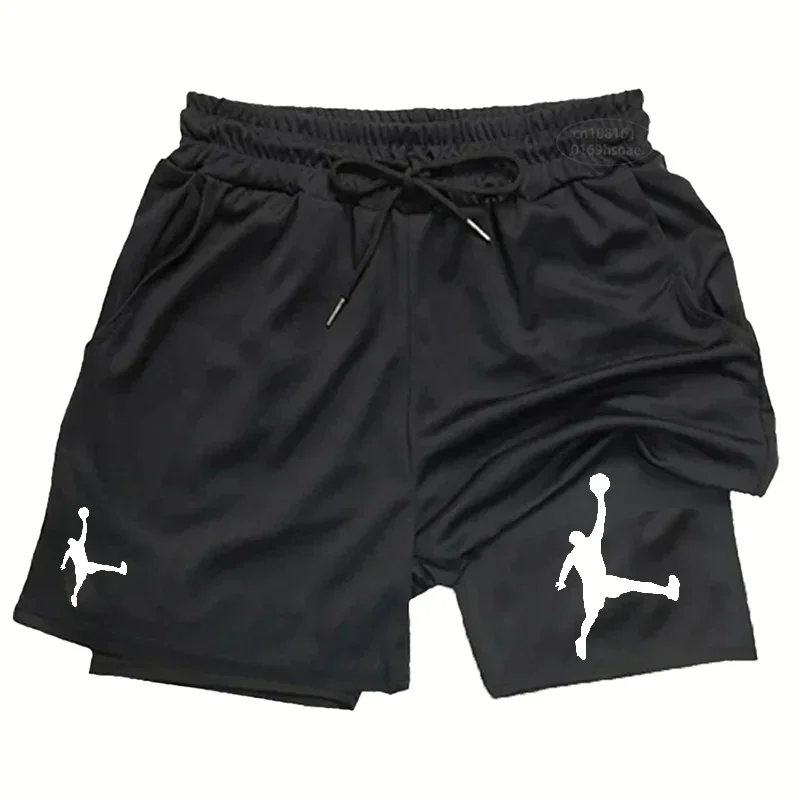2025 Men's quick-drying and breathable gym training shorts, fashionable two-in-one jogging shorts, summer casual sports shorts 5
