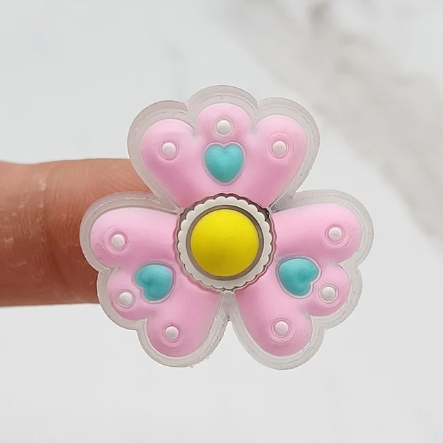 Translucent Design 1Pcs PVC Shoe Buckle Accessories Funny DIY Flower Rainbow Shoe Buttons Decor Jibz For Croc Charms Kid Gift C