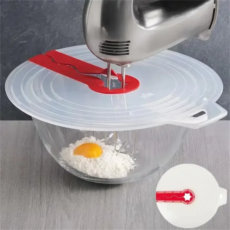 1PC Beat Eggs Mixer Cover Mixer Splatter Guard Whisk Mixing Bowl Lid Silicone Anti Splash Cover Cooking Supplies for Kitchen