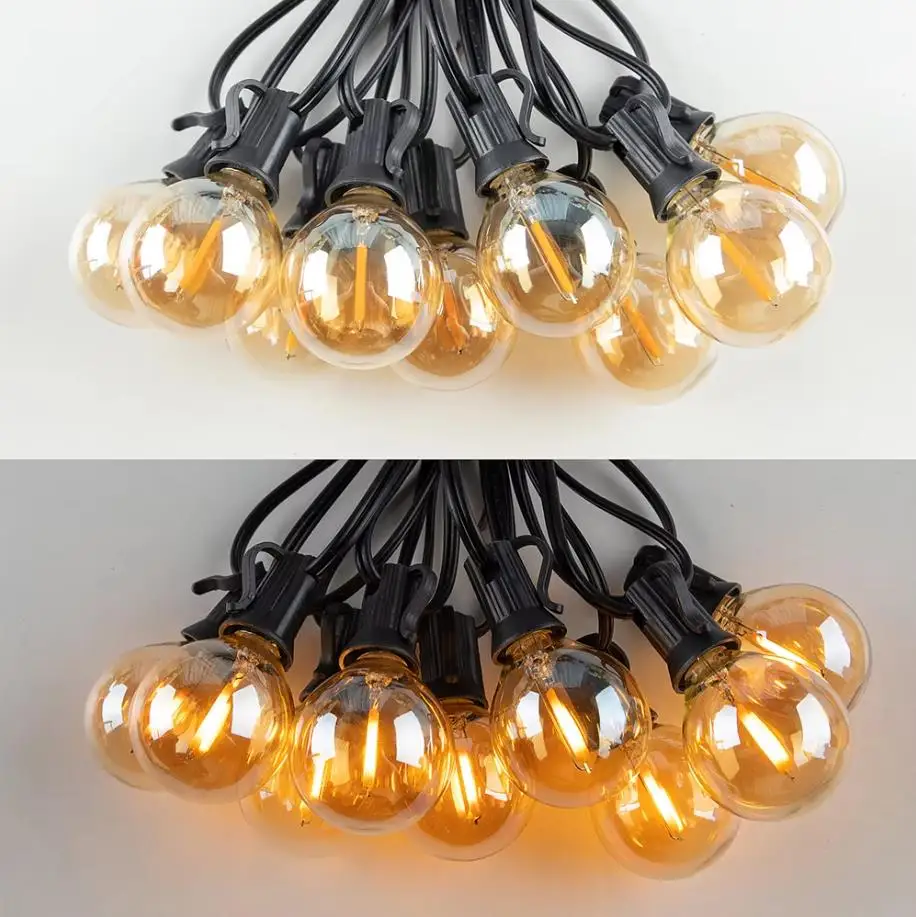 Retro Street Garland G40 String Outdoor Connectable Garden Street Garland Lighting Outdoor Gazebo Lights Birthday Wedding Decora