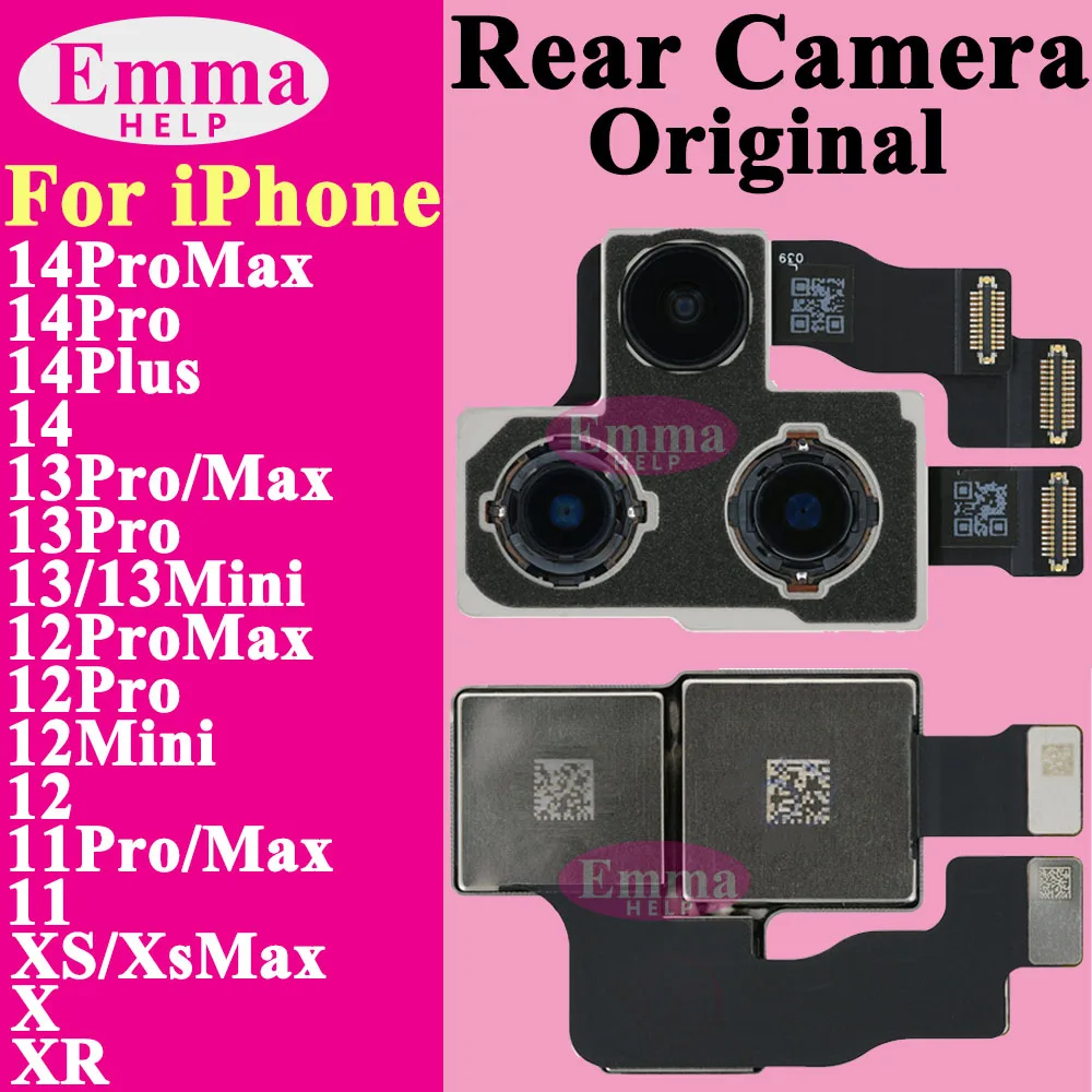 

Original Rear Main Camera Back Lens Flex For iPhone 13 11 Pro Max 14 Plus 12 Mini XS XR Large Flex Cable Fix Repair Replacement