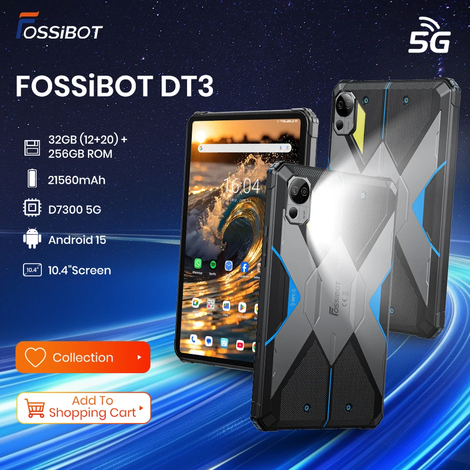 Fossibot DT3 タブレット　本体 FOSSiBOT DT3 5G Rugged Tablet 12GB 256GB Blue