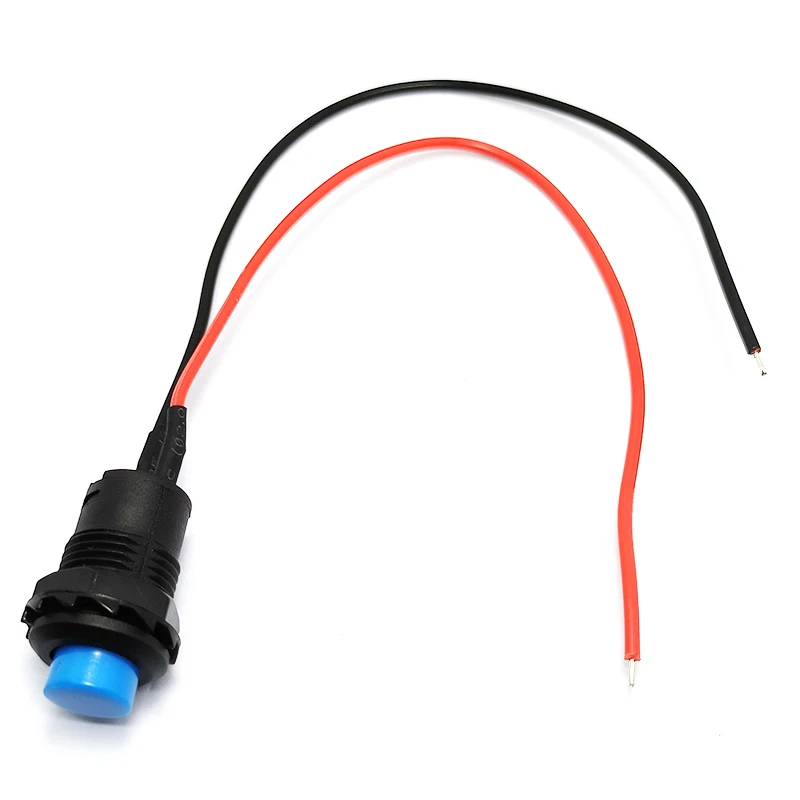 6pcs DS-428/427/425 round button switch with cable 15CM with locking self-locking non-locking self-resetting button 12MM
