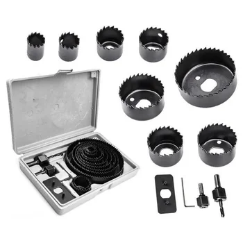 New 16Pcs/set Woodworking Hole Opener Saw Carbon Steel Drilling Tool Hole Saw Cutting Kit Electric Drill Accessories Set 2