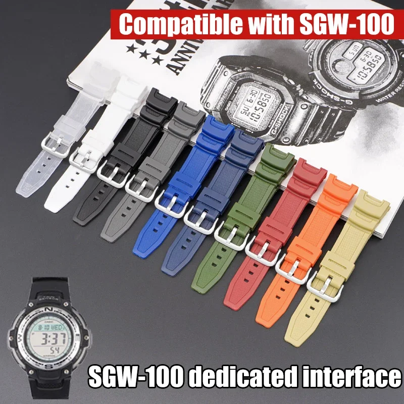 Correa Compatible Con Casio Sgw100 Sgw-100 Sgw-100b Negro