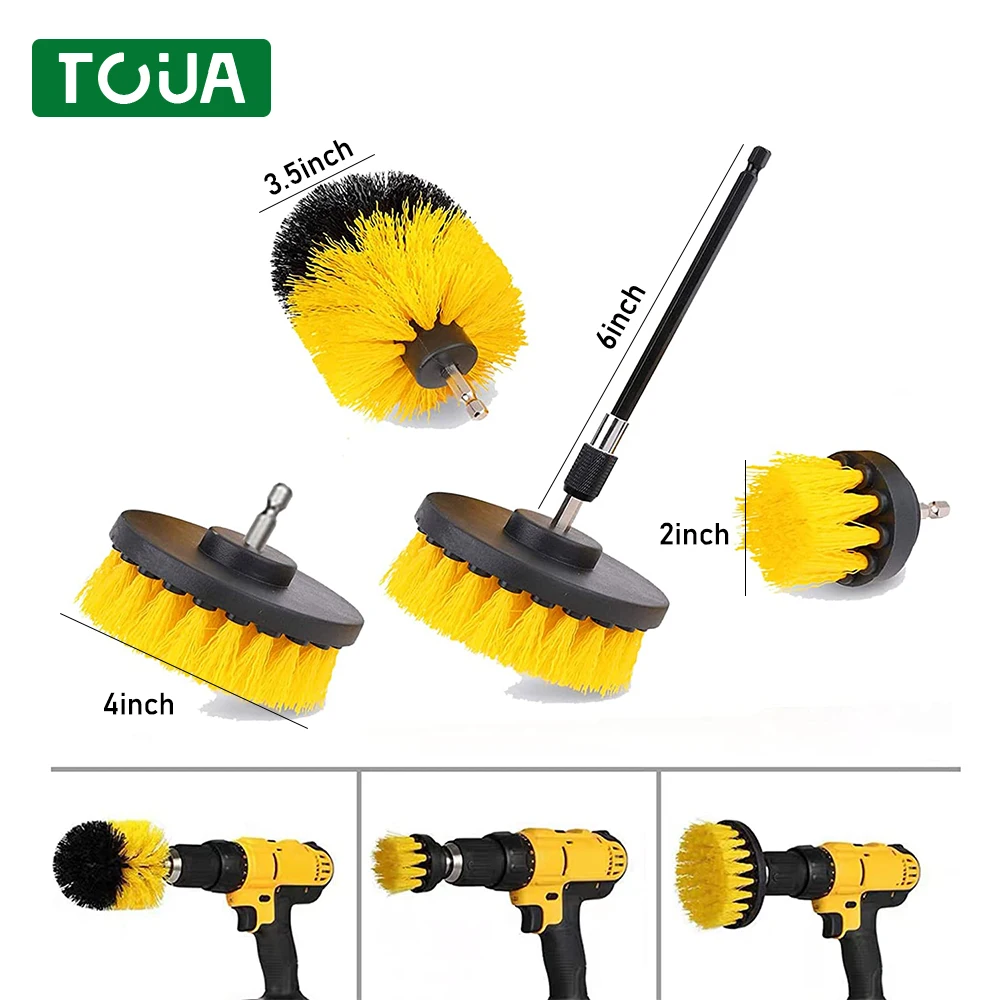  3Pcs Power Drill Brush Attachment - Grout Cleaner for Tile  Floors Drill Brush Set Bathroom Cleaner for Pool Tile Tub Shower Scrubber  for Cleaning - Kitchen Scrub Brush Car Wash Brush