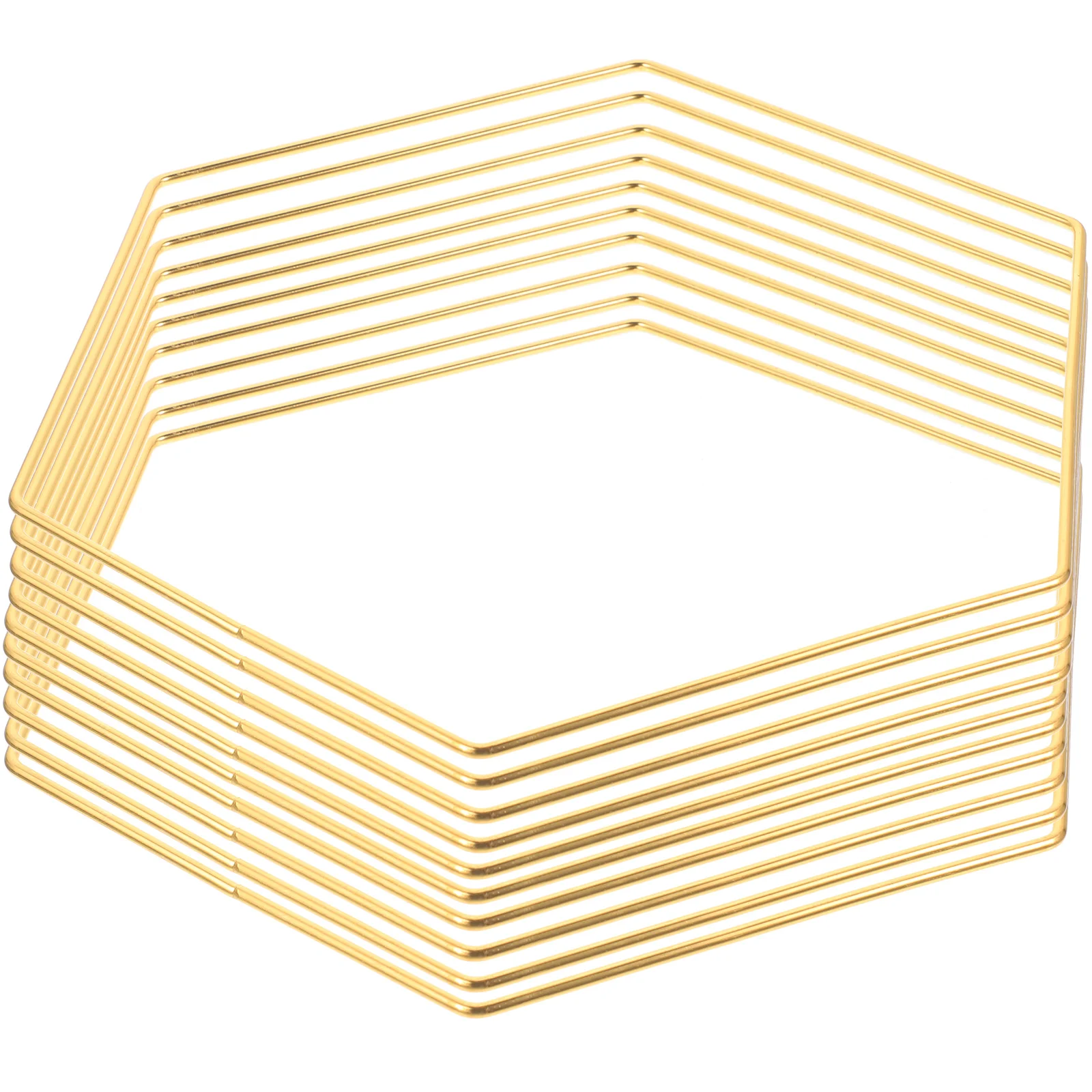 10 Pcs Golden Hexagon DIY Dreamcatcher Hoop Wall Decoration Garland Christmas Metal Hoops Iron Crafts Wire Ring Tinsel 5