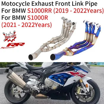 Slip On For BMW S1000RR S1000R S 1000 RR R 2019 - 2022 60mm Motocycle Exhaust Front Link Pipe Modify Moto Escape Muffler Tube