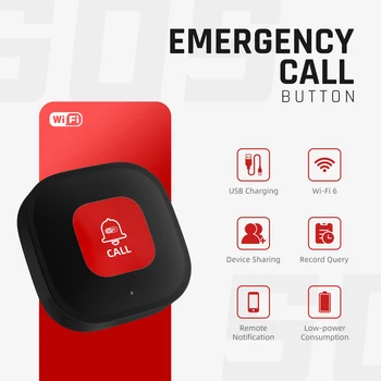 Tuya WiFi Smart SOS Call Button Wireless Caregiver Pager Phone Alert Transmitter Emergency Call Button for Elderly Patient 1