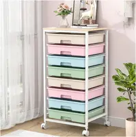 Rolling Storage Cart with Drawers,Utility Cart Drawers and Wooden Tabletop,Rolling Drawer Cart 2