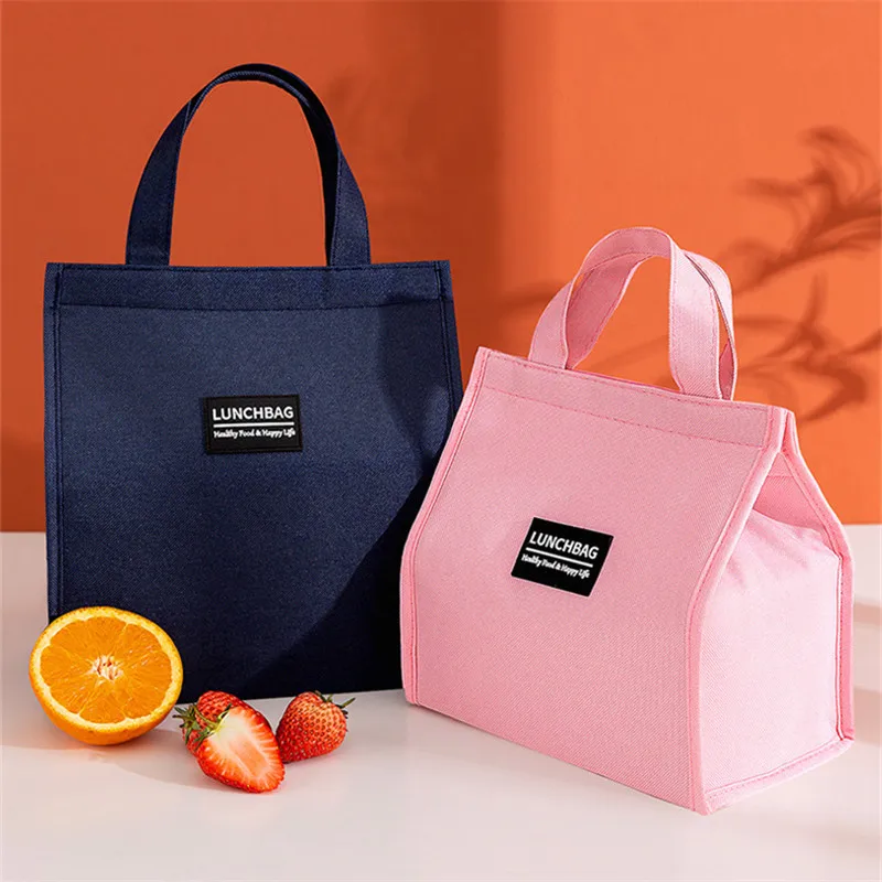 Portable Oxford Lunch Bags Thermal Picnic School Food Bento Bags Insulated Fresh Cooler Tote Storage Container