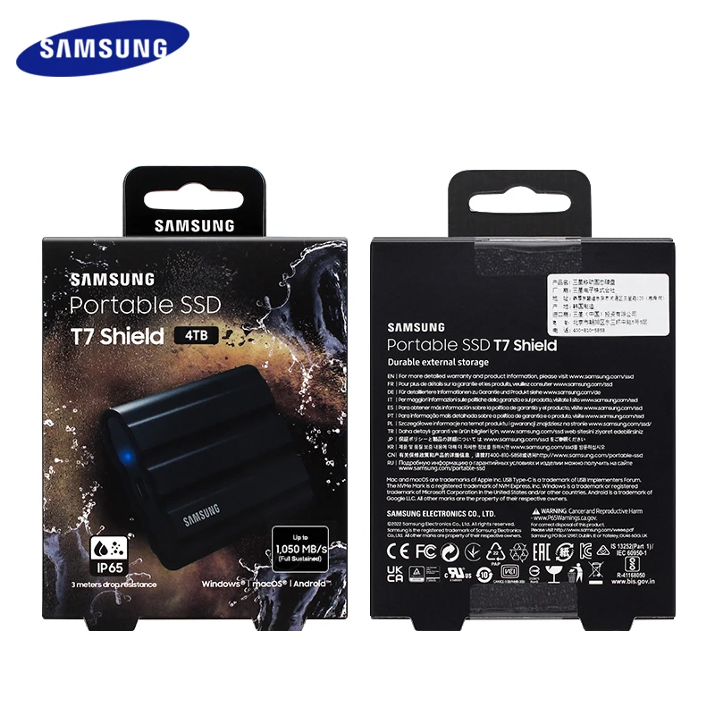 Samsung tragbare SSD T7 Shield 4TB externe SSD USB 3,2 Gen 2 Typ-C 