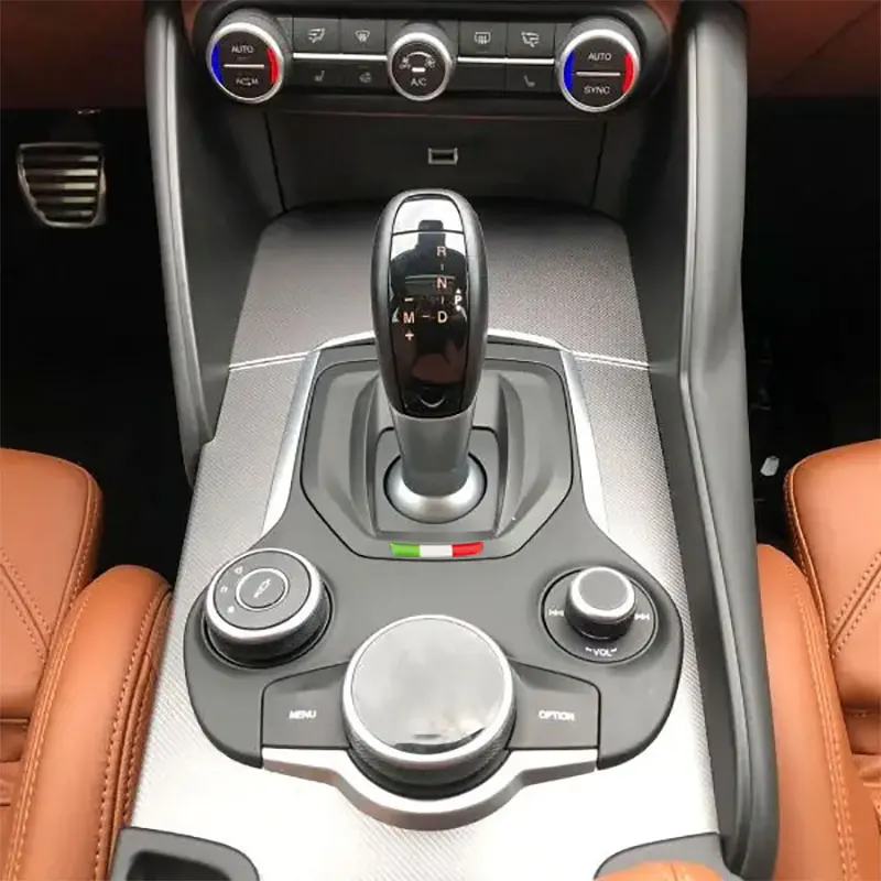 Gear Shift Panel 3D Italy National Flag Decoration Car Stickers for Alfa Romeo Giulia Stelvio Interior Accessories Trim