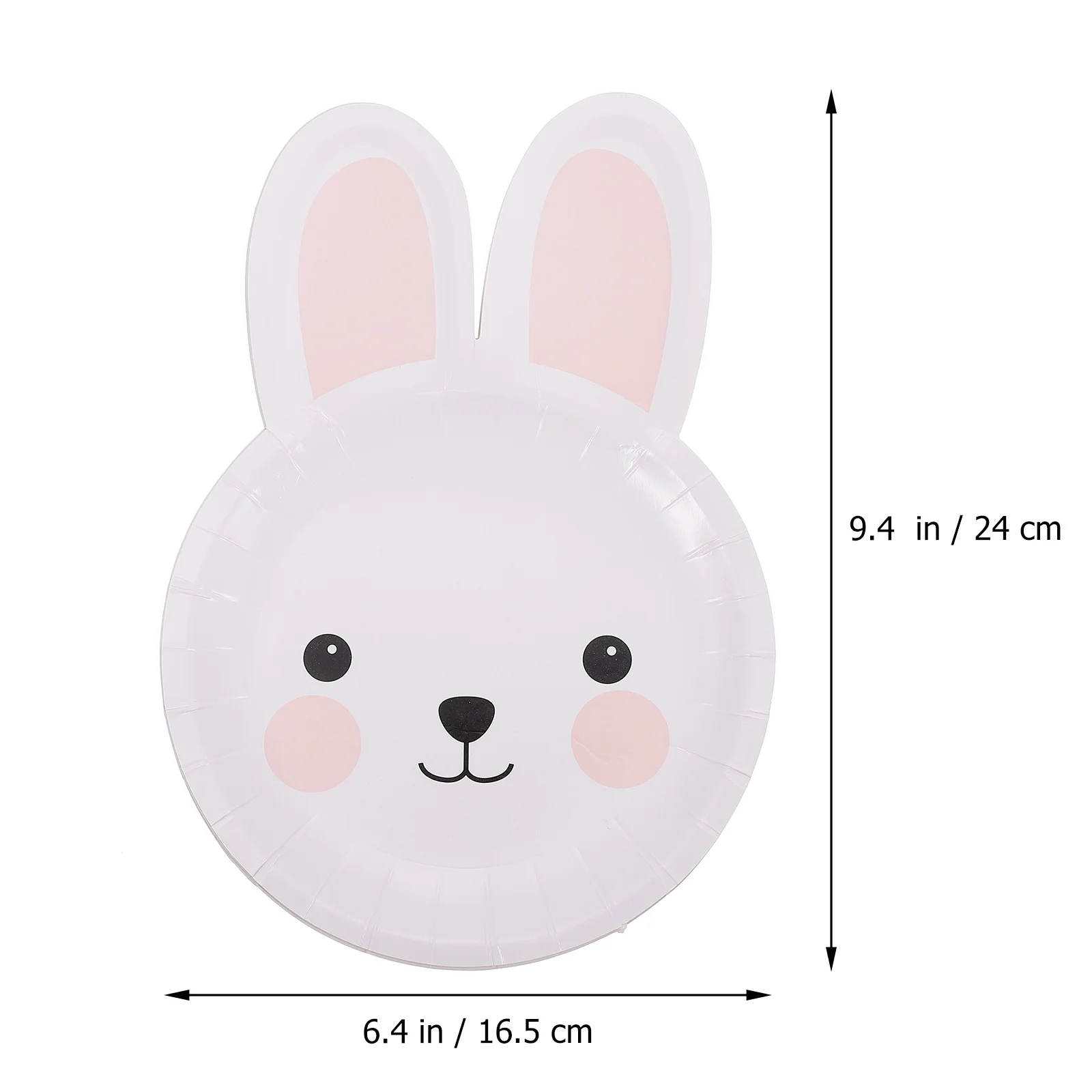 24 Pcs Rabbit Paper Plates Disposable Tableware Adorable Dinnerware Creative Easter Decorations Quality Cutlery Party Supplies