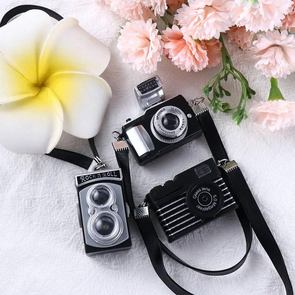 Decoration 1/6 Doll BJD Retro 1/12 Doll Miniature Digital Camera Mini Doll Camera Doll SLR Camera Dollhouse Miniature Camera