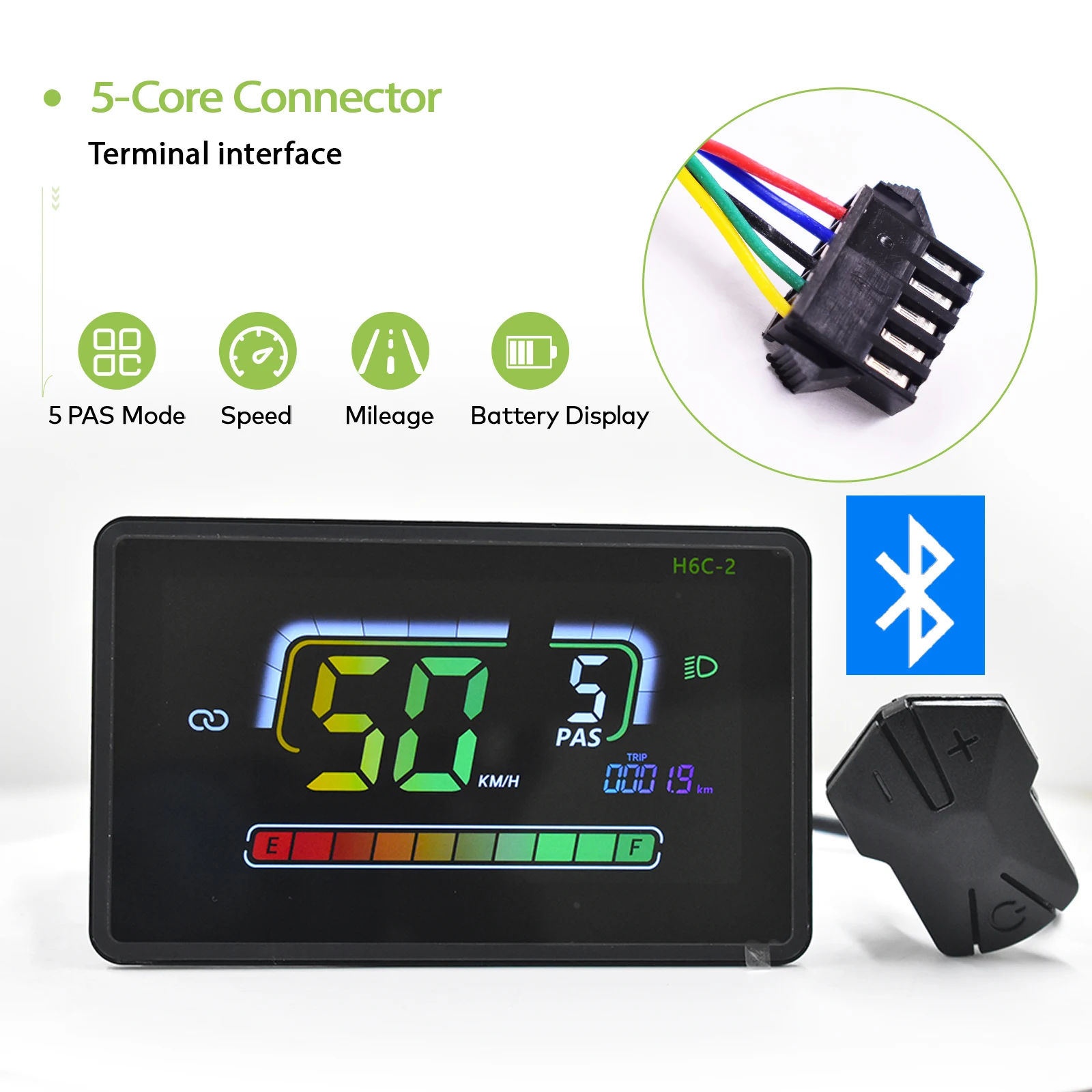 H6C Bicicleta Elétrica Display LCD Medidor 24V-60V E Scooter Painel Tela Colorida Com Usb Uart Para Substituição De (5pi I.1480143216 H6C Bicicleta Elétrica Display LCD Medidor 24V-60V E Scooter Painel Tela Colorida Com Usb Uart Para Substituição De (5pi I.1480143216