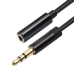 Audio Extension Cable - Male to Female Stereo Aux Cord Extender for Earphones, Computers, Cars, and Speakers (Black)