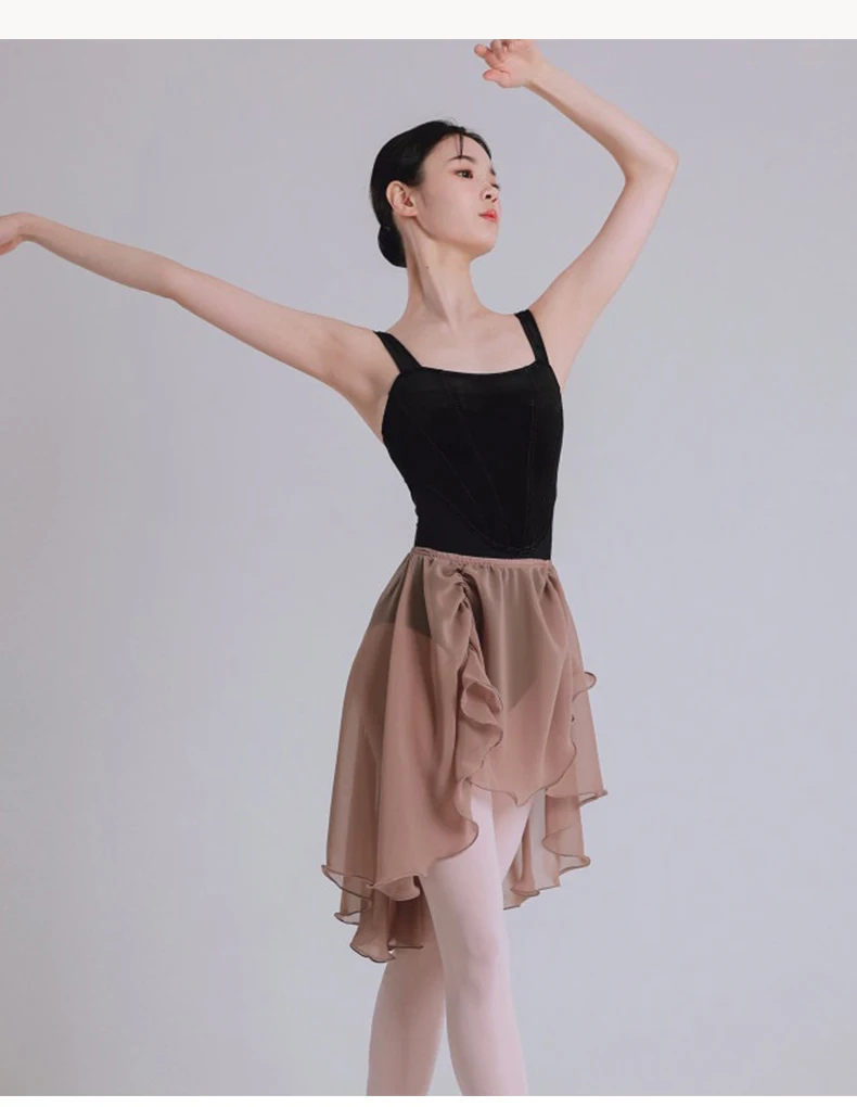 Ballett Tanz Tutu Rock für Frauen Yoga Kunst Prüfung Tanz Übungs kleidung weibliche einteilige Gymnastik Chiffon Röcke – Detail 7