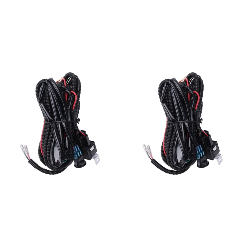 

2X приблизительный комплект жгутов проводки 14AWG, сверхмощный 12 В переключатель ВКЛ-ВЫКЛ, реле питания, предохранитель для внедорожника, рабочая строка