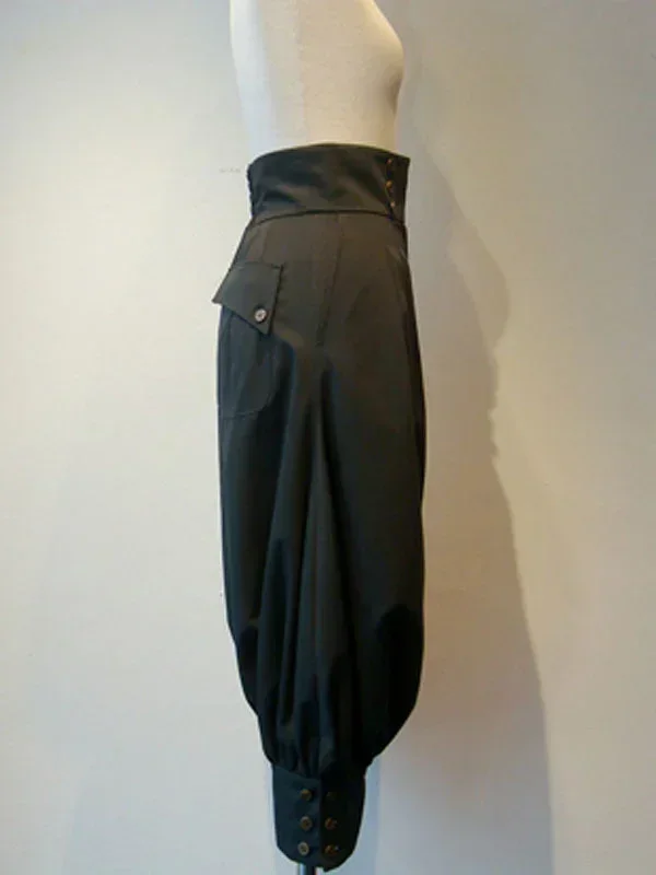Gothic Lolita Pant Lolita Cosplay Costumes Grommets Black Cropped Lolita Trousers Ouji Boystyle Pants
