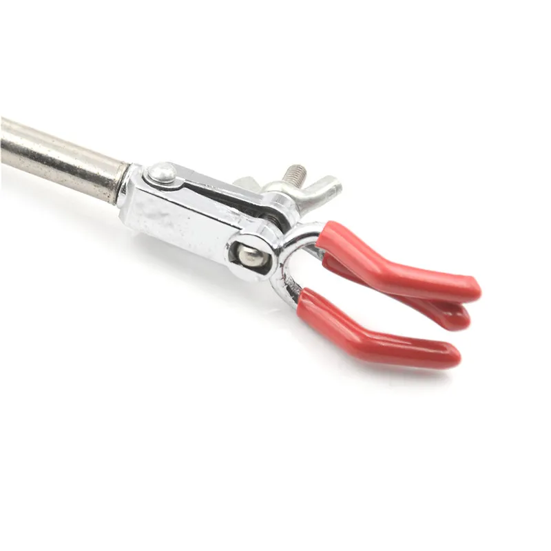 1pcs Single Extension Lab Holder Tube Adjustment Range 0-30mm Laboratory Three Prong Flask Clip Clamp Supplies