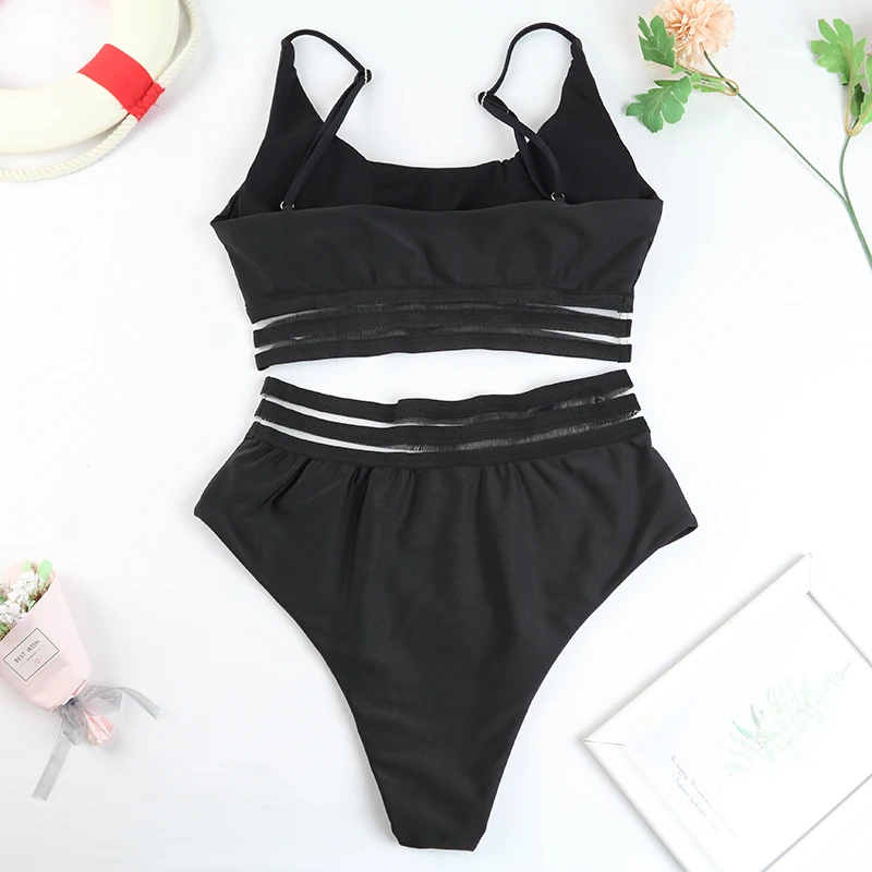 TYAKKVE 2024 Solid Swimsuit Women Sexy Bandeau Bikini Set Push Up Swimwear Female Bathing Suit Gold Bather 2 Pieces Set Biquini