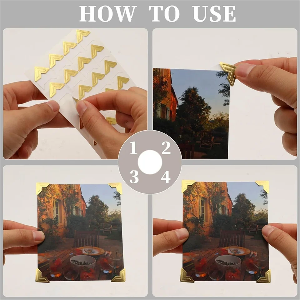 120 Angolari Per Foto Autoadesivi In Carta Kraft - Per Scrapbooking E Album Fotografico (2,1 X 2 Cm)