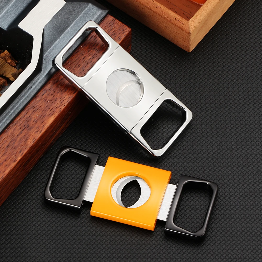 Galiner Metal Cigar Cutter Guillotine Sharp Tobacco Cutting Double Blade Smoking Cut Tool For Cigar Cutter images - 6