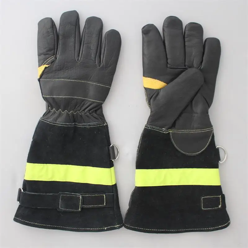 CE Cowhide Aramid Firefighting Rescue Forest Firefighting Heat Insulation fireman Anti-scald Flame Fetardant  Resistant Glove