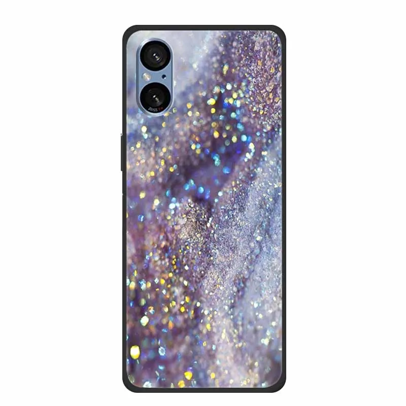 Elegant Marble Shockproof Soft Silicone TPU Back Cover for Sony Xperia 5V - Premium Phone Protection Case
