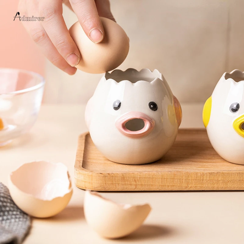 Egg White Separator Cute Cartoon Model Kitchen Accessories Easy Separation of Egg Whites and Yolks Ceramics Cooking Kitchen Tool egg separator