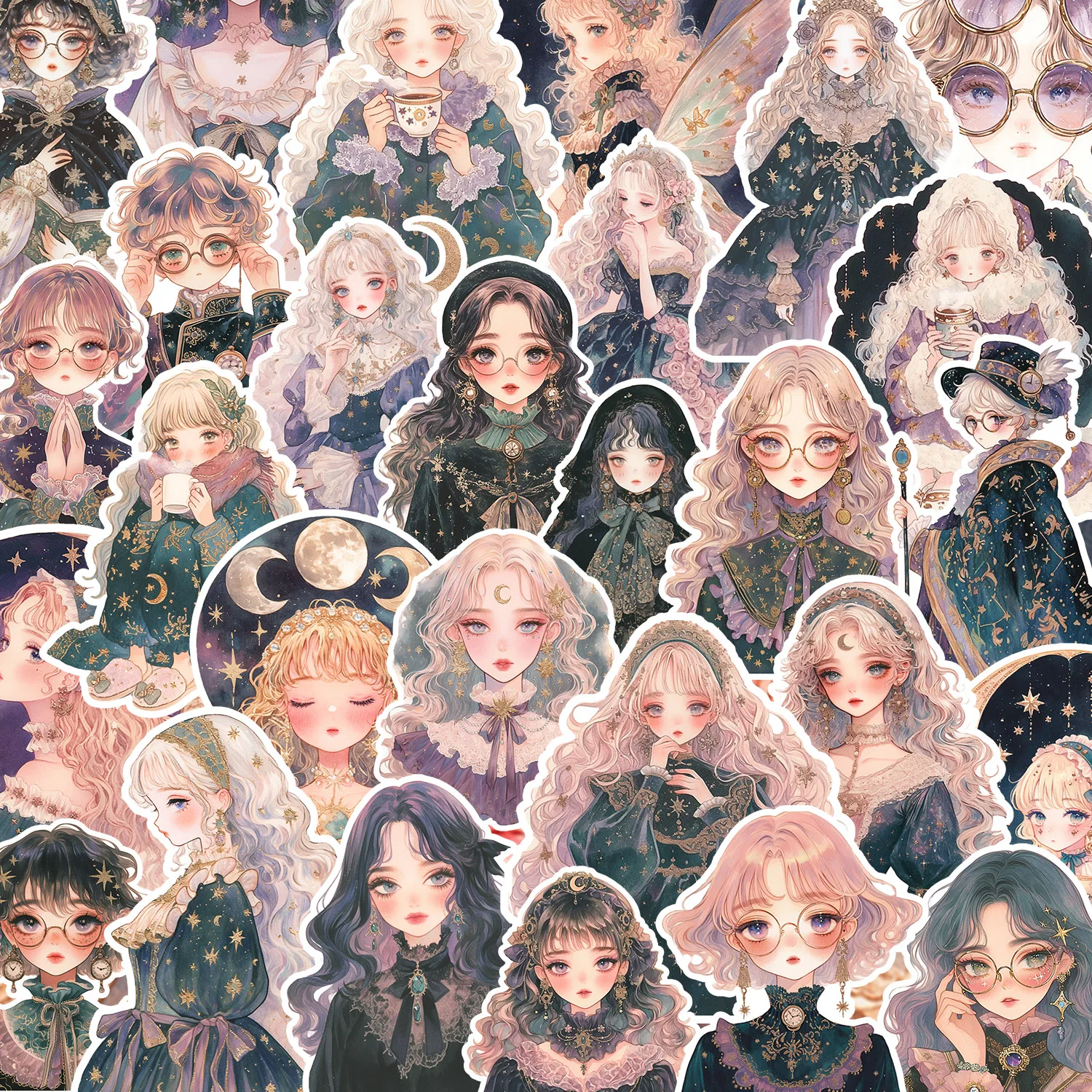 Girly Series: 84-Piece Self-Adhesive Sticker Set for Creative DIY Crafts and Scrapbooking