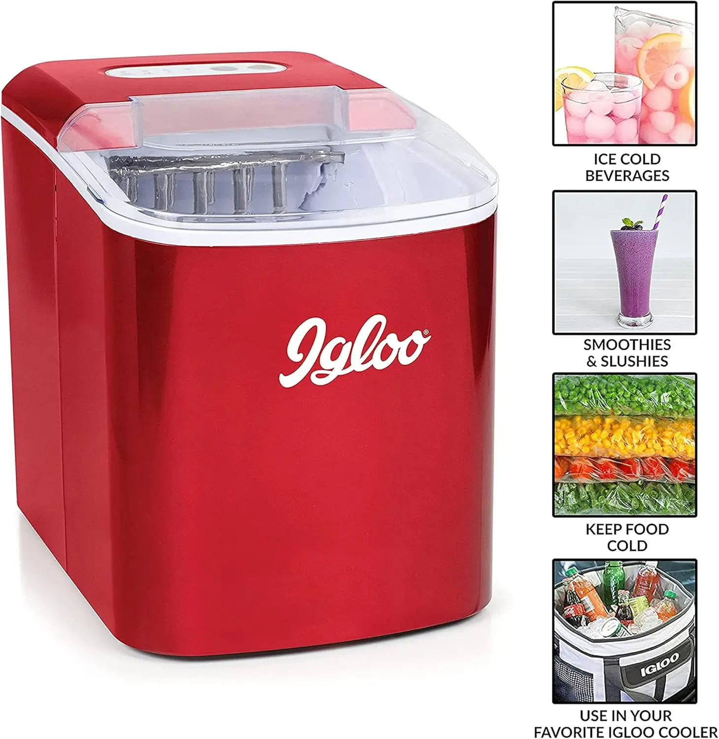 26-lb Automatic Electric Countertop Ice Maker-9 Cubes in 7 Mins, With Scoop and Basket